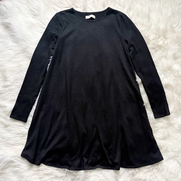 Abercrombie & Fitch Knit Long Sleeve Shirt Dress Black Size Medium - Picture 1 of 8